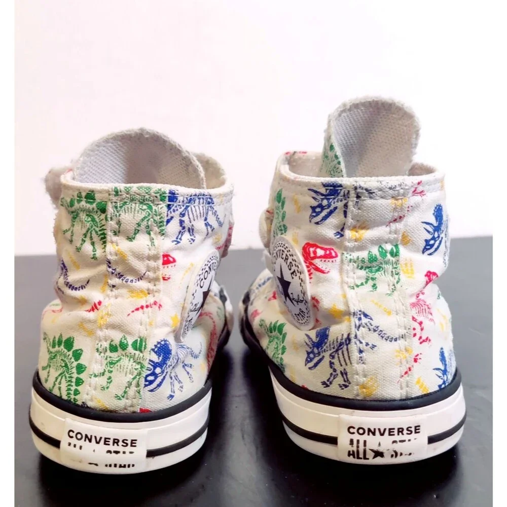 Converse Chuck Taylor TODDLER Size 2, Hi-Top White Dinosaur Bones Pre-owned